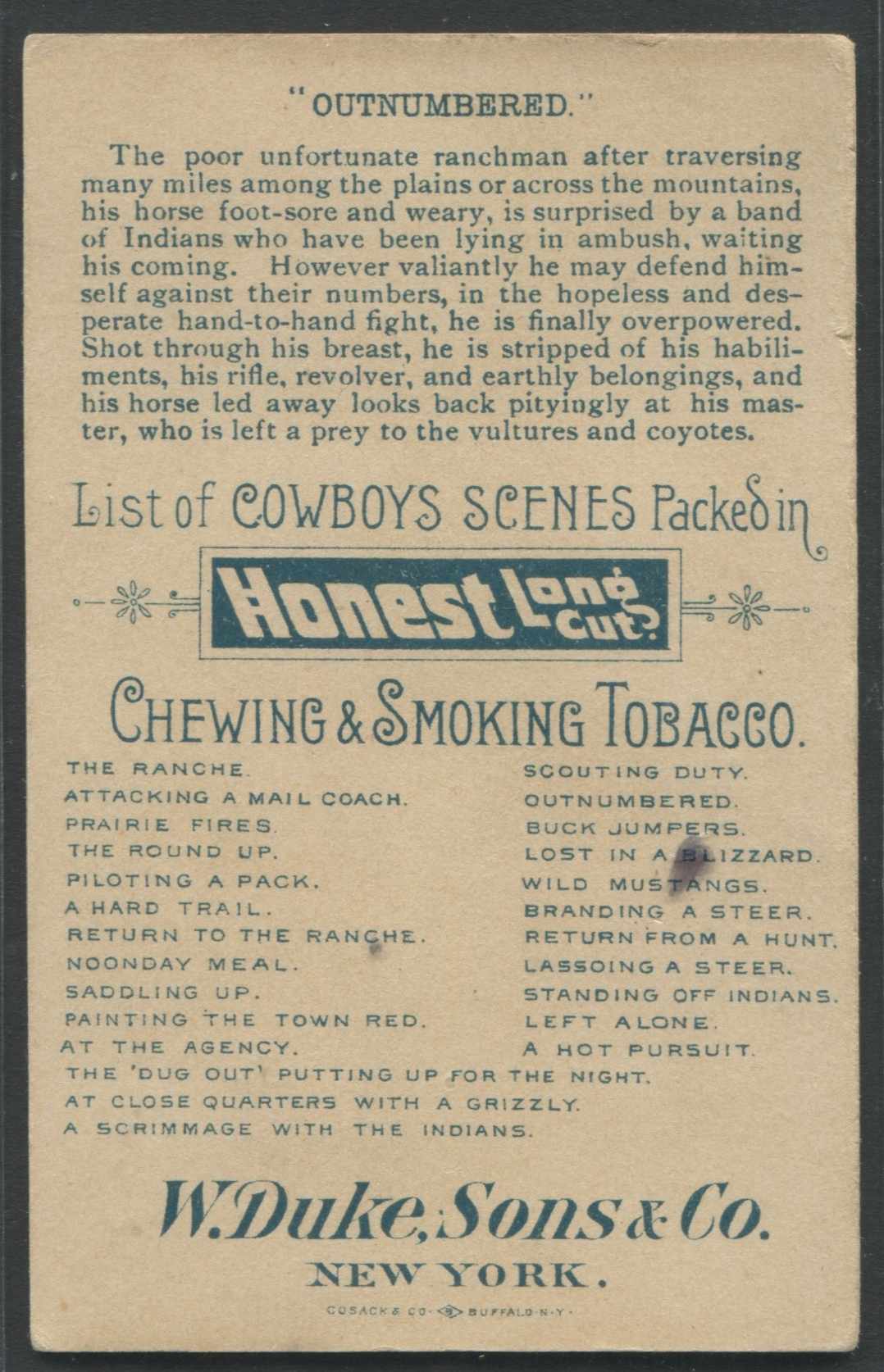 N105 Duke Tobacco Cowboy Scenes
